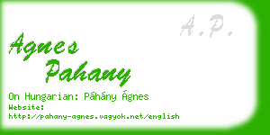 agnes pahany business card